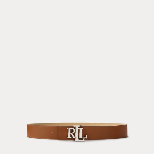 Ceinture réversible large à logo en cuir - Lauren - Modalova