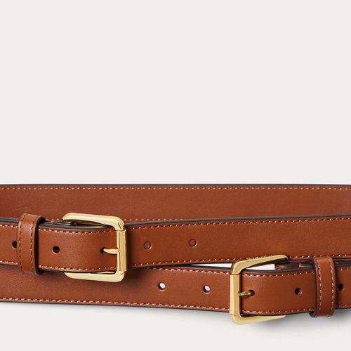 Ceinture à deux boucles en cuir - Lauren - Modalova