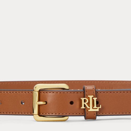 Ceinture fine passant à logo en cuir - Lauren - Modalova