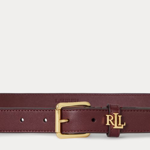 Ceinture fine passant à logo en cuir - Lauren - Modalova