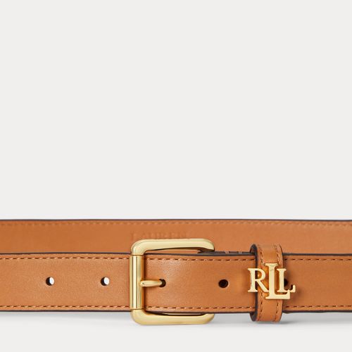 Ceinture fine passant à logo en cuir - Lauren - Modalova