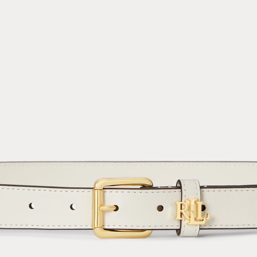 Ceinture fine passant à logo en cuir - Lauren - Modalova