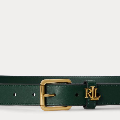 Ceinture fine passant à logo en cuir - Lauren - Modalova