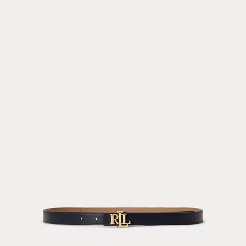 Ceinture fine réversible à logo en cuir - Lauren - Modalova