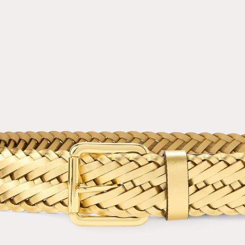 Ceinture tressée en cuir métallisé - Lauren - Modalova