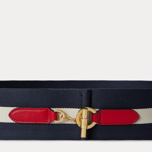 Ceinture large rayée à bâtonnet en toile - Lauren - Modalova