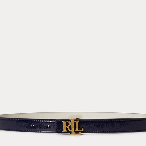 Ceinture réversible logo verni Skinny - Lauren - Modalova