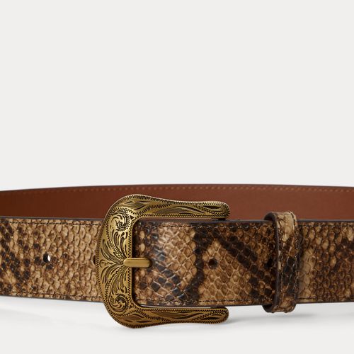 Ceinture boucle travaillée façon python - Lauren - Modalova
