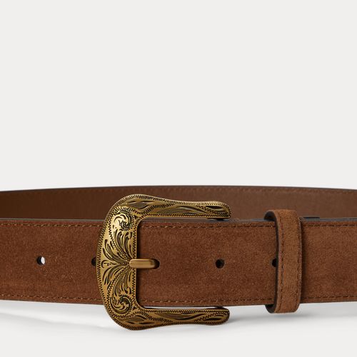 Ceinture à boucle travaillée en daim - Lauren - Modalova