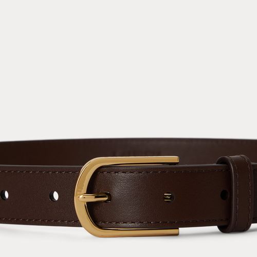 Ceinture fine en cuir à boucle ronde - Lauren - Modalova