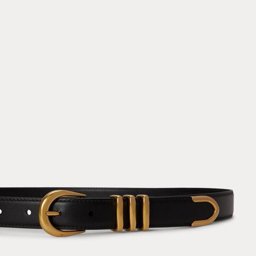 Ceinture fine en cuir à passant en métal - Lauren - Modalova