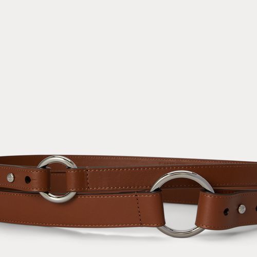 Ceinture large en cuir avec anneaux en O - Lauren - Modalova