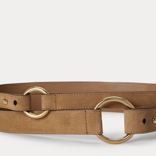 Ceinture large en daim à anneau en O - Lauren - Modalova