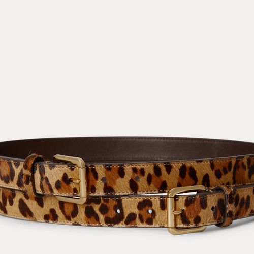 Ceinture empilée 2 boucles poil vachette - Lauren - Modalova