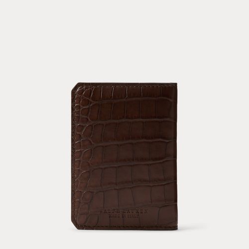 Porte-cartes pliable en alligator - Purple Label - Modalova