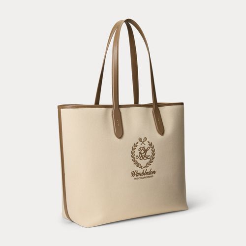 Cabas Wimbledon toile bordure cuir - Purple Label - Modalova