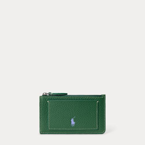 Porte-cartes Polo Play zippé en cuir - Polo Ralph Lauren - Modalova