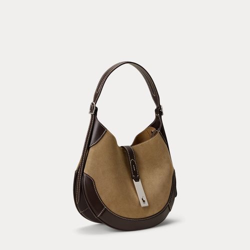 Sac Mini Shoulder Polo ID daim et cuir - Polo Ralph Lauren - Modalova