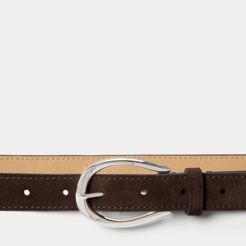 Ceinture boucle étrier en daim de veau - Polo Ralph Lauren - Modalova