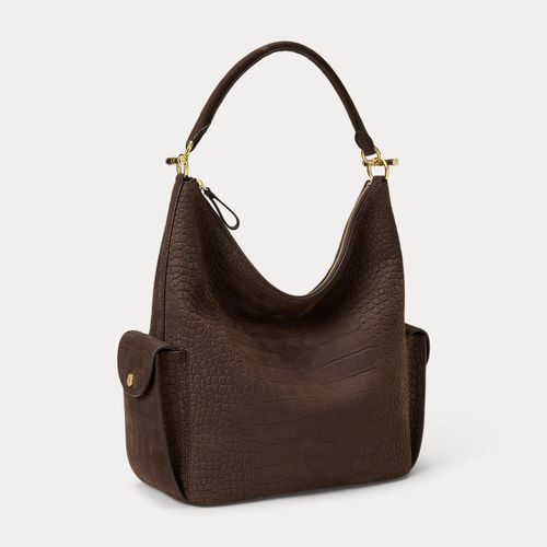 Grand sac porté épaule Blaike crocodile - Lauren - Modalova