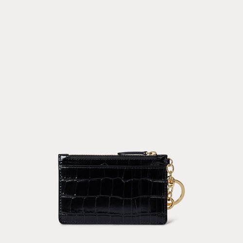 Porte-cartes zippé en crocodile gaufré - Lauren - Modalova