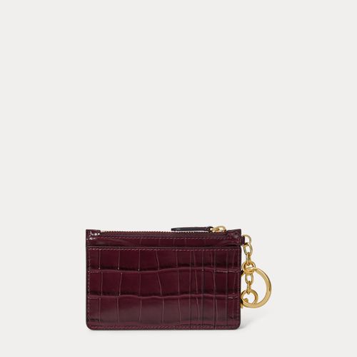 Porte-cartes zippé en crocodile gaufré - Lauren - Modalova