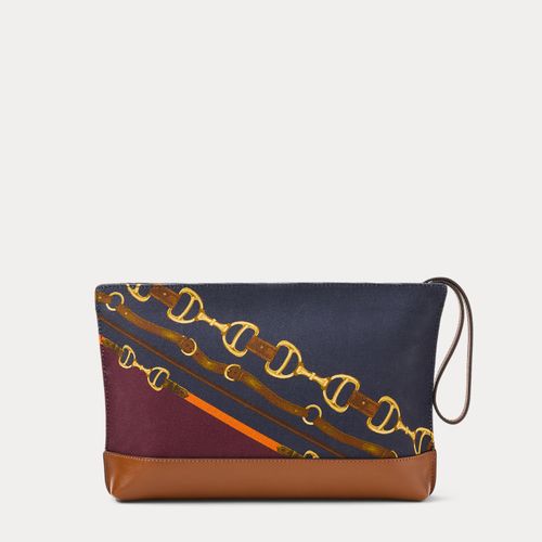 Grande pochette en toile à motif brides - Lauren - Modalova