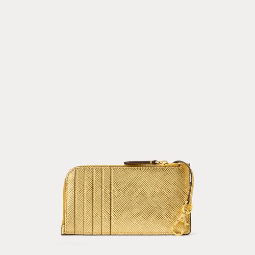 Porte-cartes en cuir texturé zippé en L - Lauren - Modalova