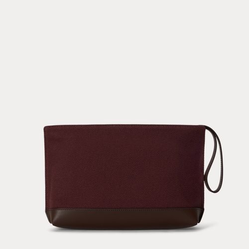 Grande pochette chien brodé en toile - Lauren - Modalova