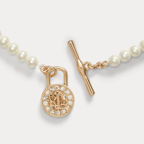 Collier pendentif logo perles fantaisie - Lauren - Modalova