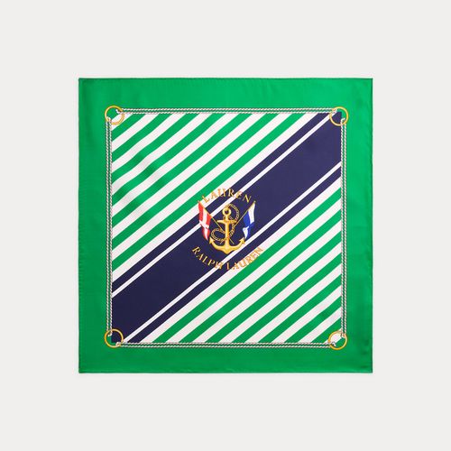 Foulard carré en soie à écusson ancre - Lauren - Modalova