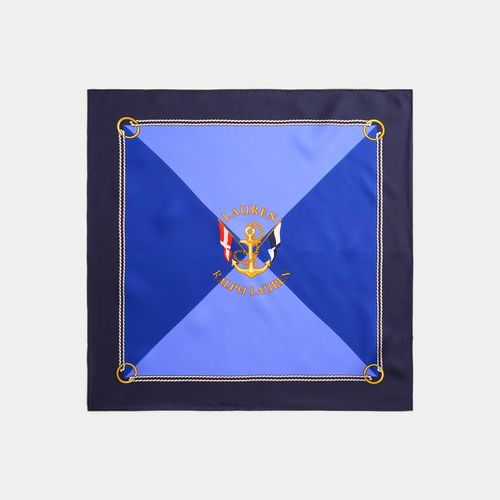Foulard soie blocs couleur ancre - Lauren - Modalova