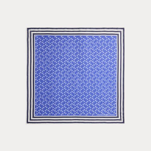 Foulard carré rayé à ancres - Lauren - Modalova