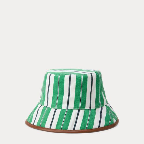 Bob en toile rayée avec bordure en cuir - Lauren - Modalova
