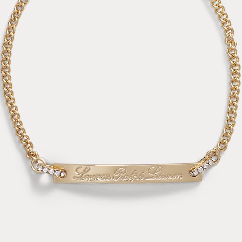 Bracelet flexible plaqué or à barre logo - Lauren - Modalova