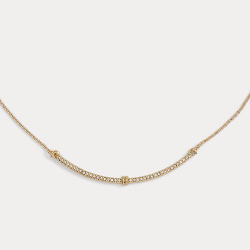 Collier barre incurvée pavé plaqué or - Lauren - Modalova