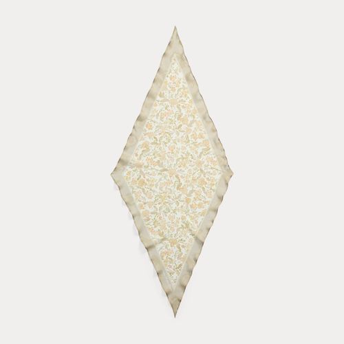 Foulard losange en soie fleurie - Lauren - Modalova