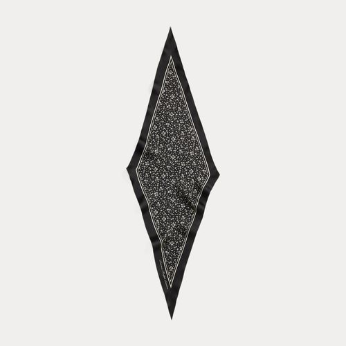 Foulard losange en soie fleurie bicolore - Lauren - Modalova