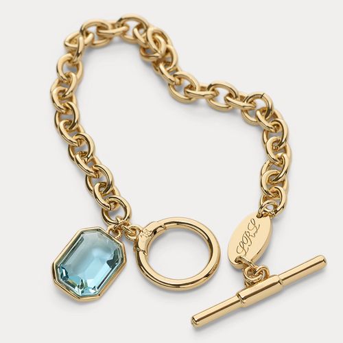 Bracelet flexible plaqué or logo pierre - Lauren - Modalova