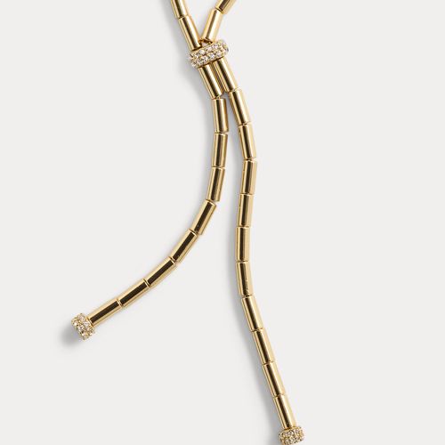 Collier en Y perlé pavé plaqué or - Lauren - Modalova