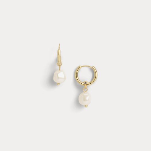 Mini-créoles plaquées or à perles - Lauren - Modalova