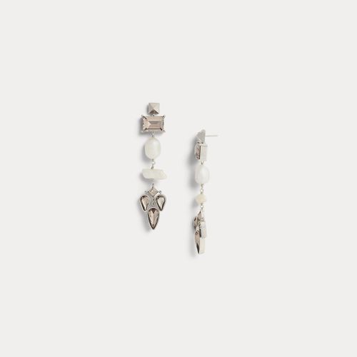Boucles d'oreilles pendantes baguette en perles et cristaux - Collection - Modalova