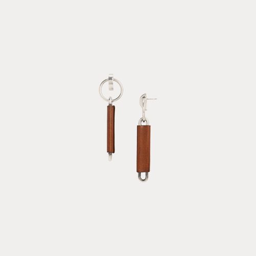 Longs pendants d'oreilles en vachette - Collection - Modalova