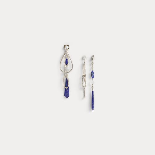 Boucles d'oreilles pendantes double face en lapis-lazuli - Collection - Modalova