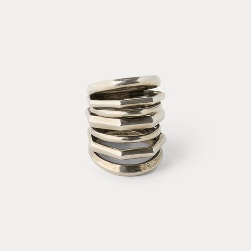 Bague Orbit argentée vieillie - Collection - Modalova