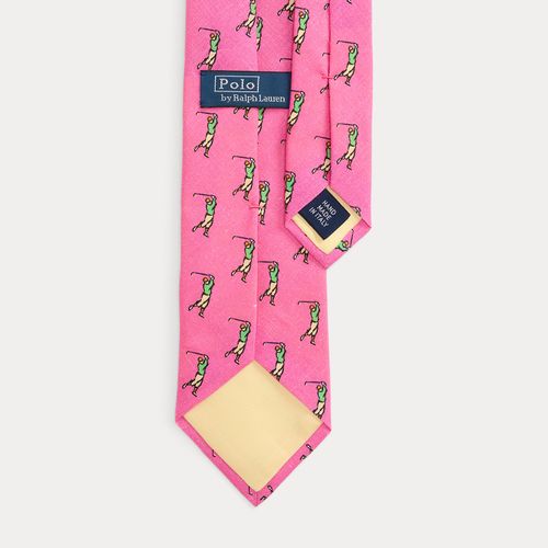 Cravate à motif golfeur en lin - Polo Ralph Lauren - Modalova