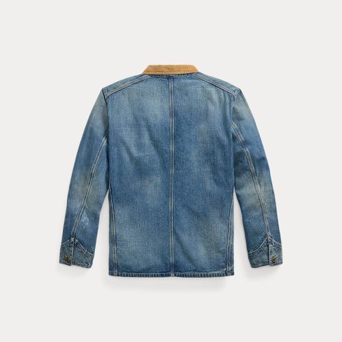 Veste en denim indigo col velours côtelé - RRL - Modalova