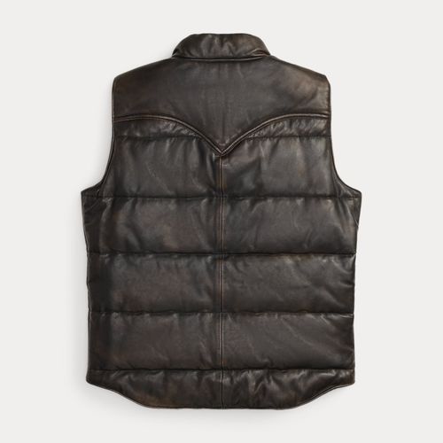 Gilet réversible en cuir et jacquard - RRL - Modalova