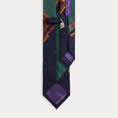 Cravate équestre cachemire et soie - Purple Label - Modalova