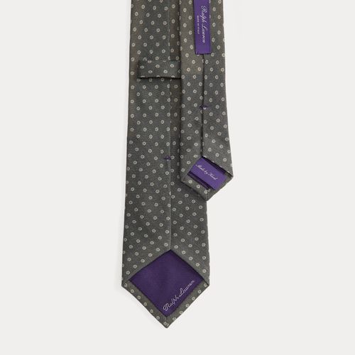 Cravate motif géométrique cachemire soie - Purple Label - Modalova